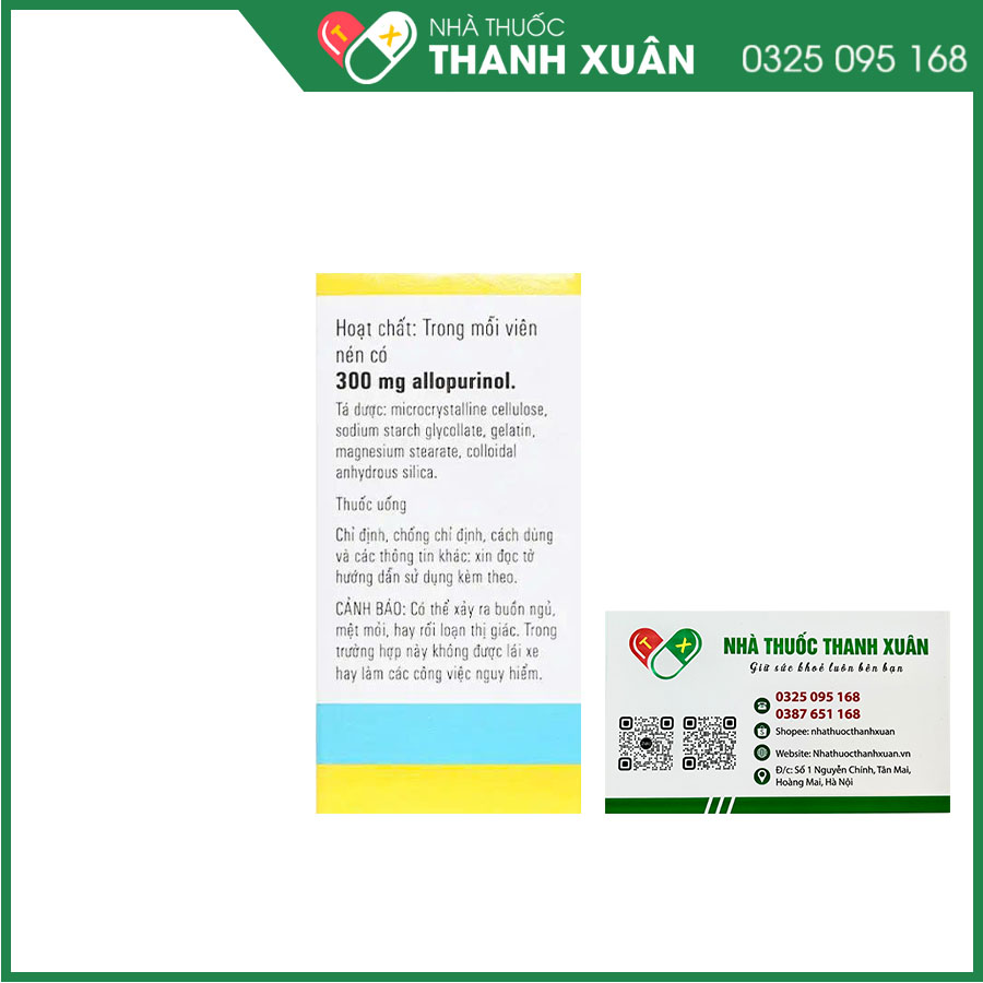 Milurit 300mg thuốc điều trị bệnh gout, phòng ngừa bệnh sỏi axit uric